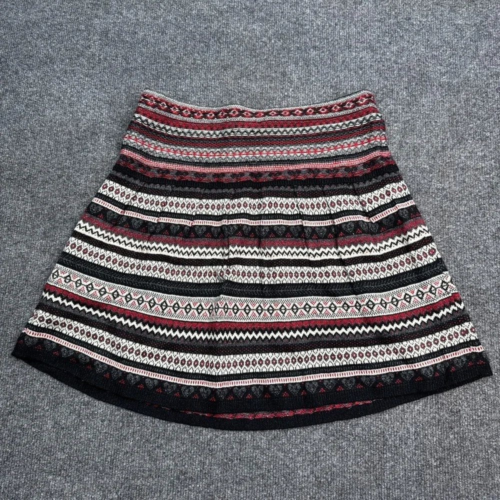 Princess Vera Wang Knit Mini Skirt Womens Size Medium White Black‎ Red Designer